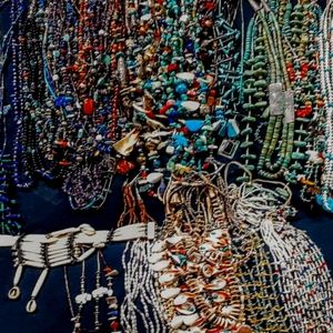 Vintage Navajo turquoise silver coral jewelry